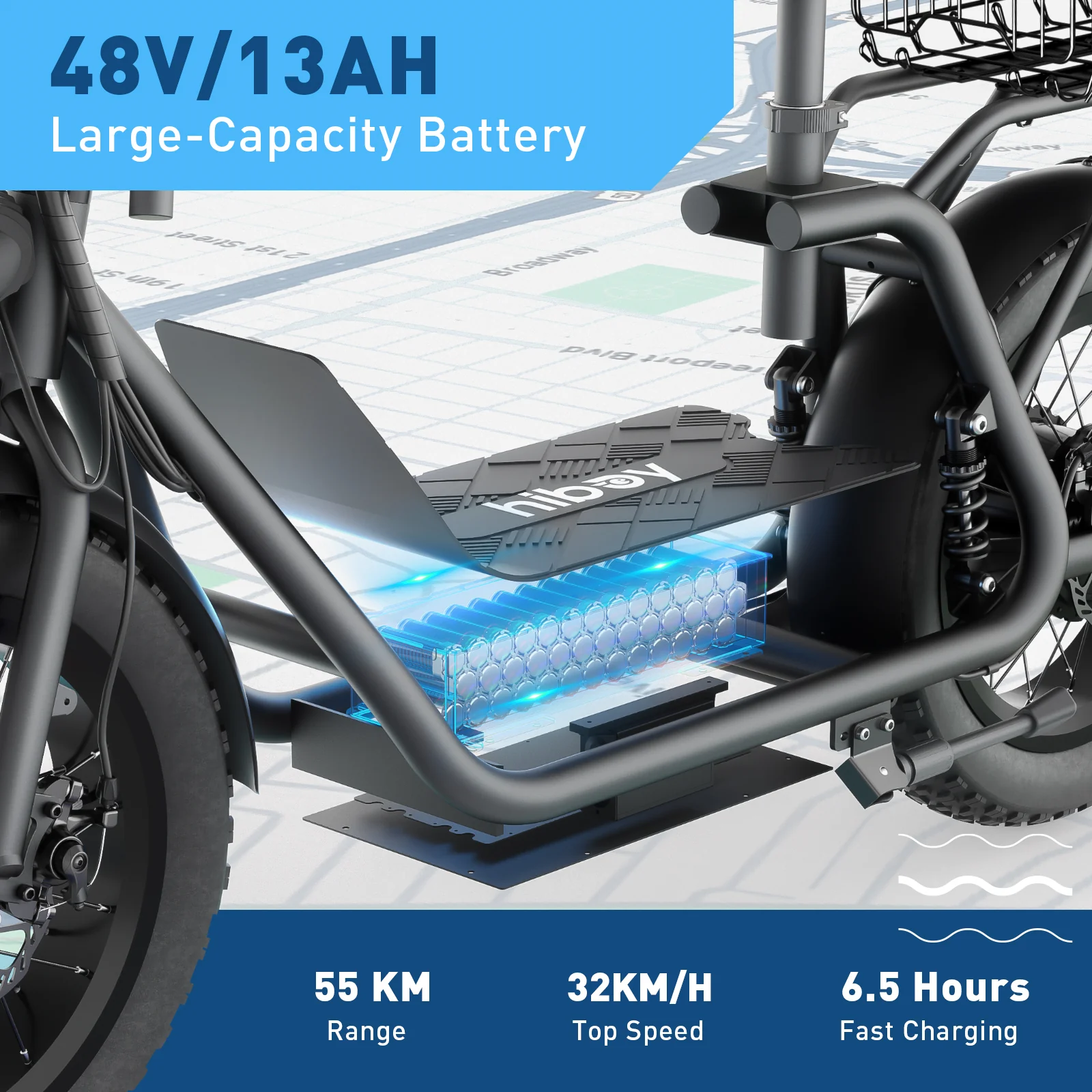 Hiboy U2 Pro 16" Fat Tire Electric Scooter with Seat - Image 7